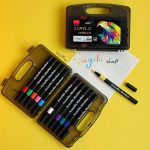 ماژیک اکرلیک 12 رنگ سه گوش طرح عقاب مدل brush - تصویر 2