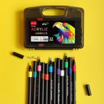 ماژیک اکرلیک 12 رنگ سه گوش طرح عقاب مدل brush - تصویر 11
