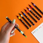 ماژیک چند منظوره براشینگ مدل Glitter Color اکلیلی طرح گربه فضانورد بسته 12 عددی - تصویر 7
