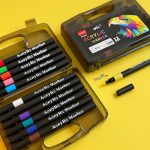 ماژیک اکرلیک 12 رنگ سه گوش طرح عقاب مدل brush - تصویر 5