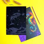 نقاشی خراشیدنی (اسکرچ) طرح حیوانات A5 کد P بسته 4 برگی - تصویر 5