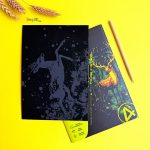 نقاشی خراشیدنی (اسکرچ) طرح حیوانات A5 کد Y بسته 4 برگی - تصویر 6