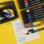 ماژیک اکرلیک 12 رنگ سه گوش طرح عقاب مدل brush - تصویر 3