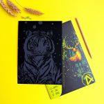 نقاشی خراشیدنی (اسکرچ) طرح حیوانات A5 کد Y بسته 4 برگی - تصویر 7