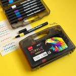ماژیک اکرلیک 12 رنگ سه گوش طرح عقاب مدل brush - تصویر 8