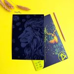 نقاشی خراشیدنی (اسکرچ) طرح حیوانات A5 کد Y بسته 4 برگی - تصویر 8