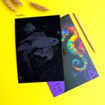 نقاشی خراشیدنی (اسکرچ) طرح حیوانات A5 کد P بسته 4 برگی - تصویر 8
