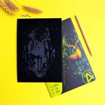 نقاشی خراشیدنی (اسکرچ) طرح حیوانات A5 کد Y بسته 4 برگی - تصویر 9