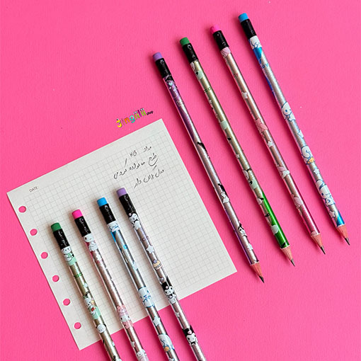1 مداد مشکی Pencil مدل پاکن دار طرح کرومی - تصویر 1